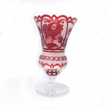 Caesar Crystal Vase With Engraved Figure Red - Blue Salon