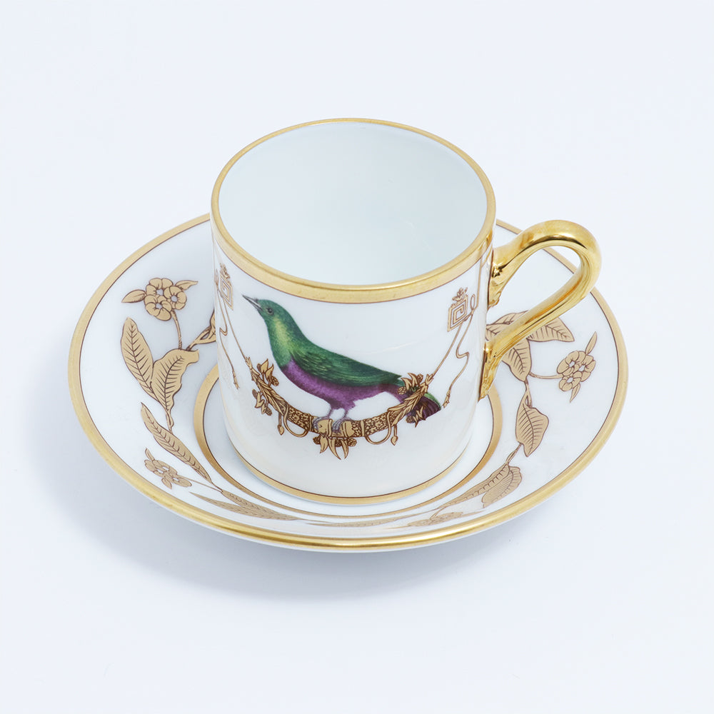 Richard Ginori Impero Voliere Merle Vert Coffee Cup With Saucer | Drinkware Richard Ginori Impero Voliere Merle Vert Coffee Cup With Saucer | Drinkware