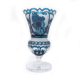 Caesar Crystal Vase With Engraved Figure Azure - Blue Salon