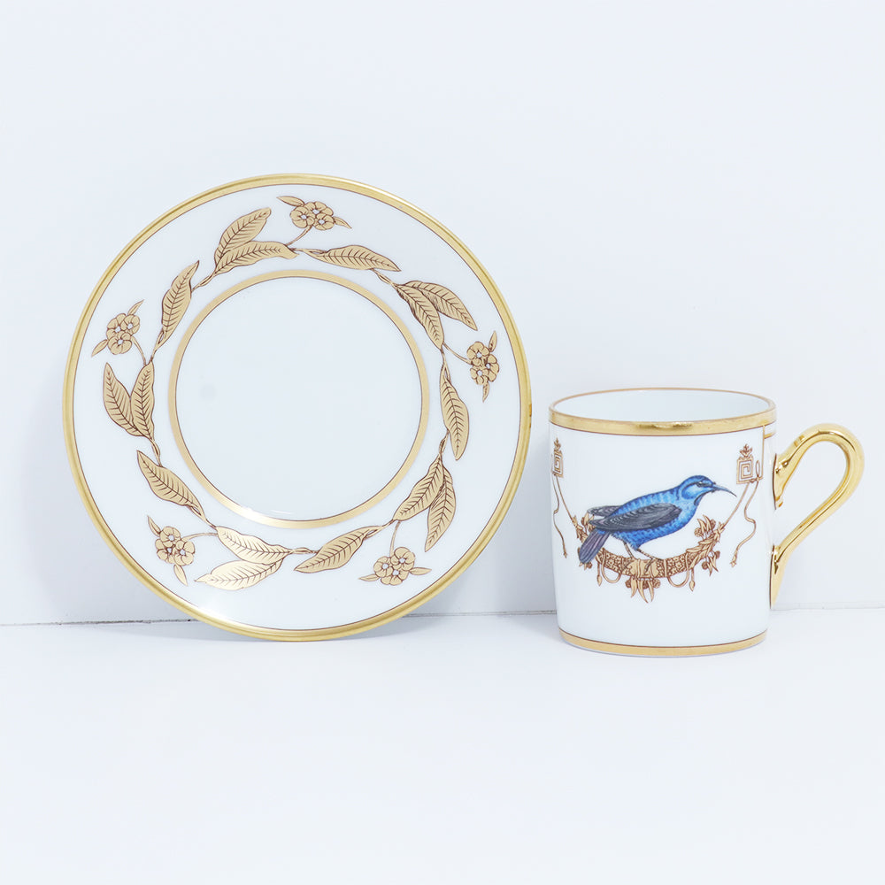 Richard Ginori Impero Voliere Grimpereau Bleu Coffee Cup With Saucer | Drinkware Richard Ginori Impero Voliere Grimpereau Bleu Coffee Cup With Saucer | Drinkware