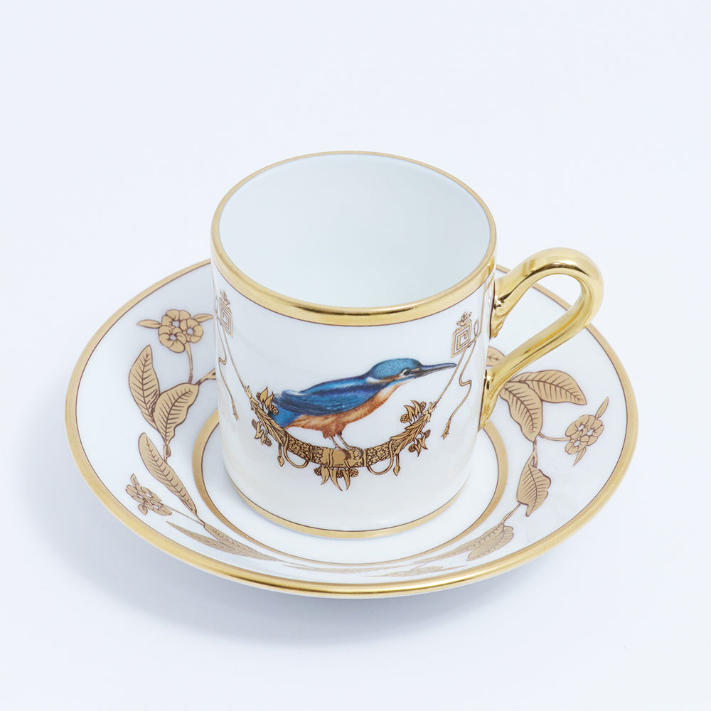 Richard Ginori Impero Voliere Martinpecheur Coffee Cup With Saucer | Drinkware Richard Ginori Impero Voliere Martinpecheur Coffee Cup With Saucer | Drinkware