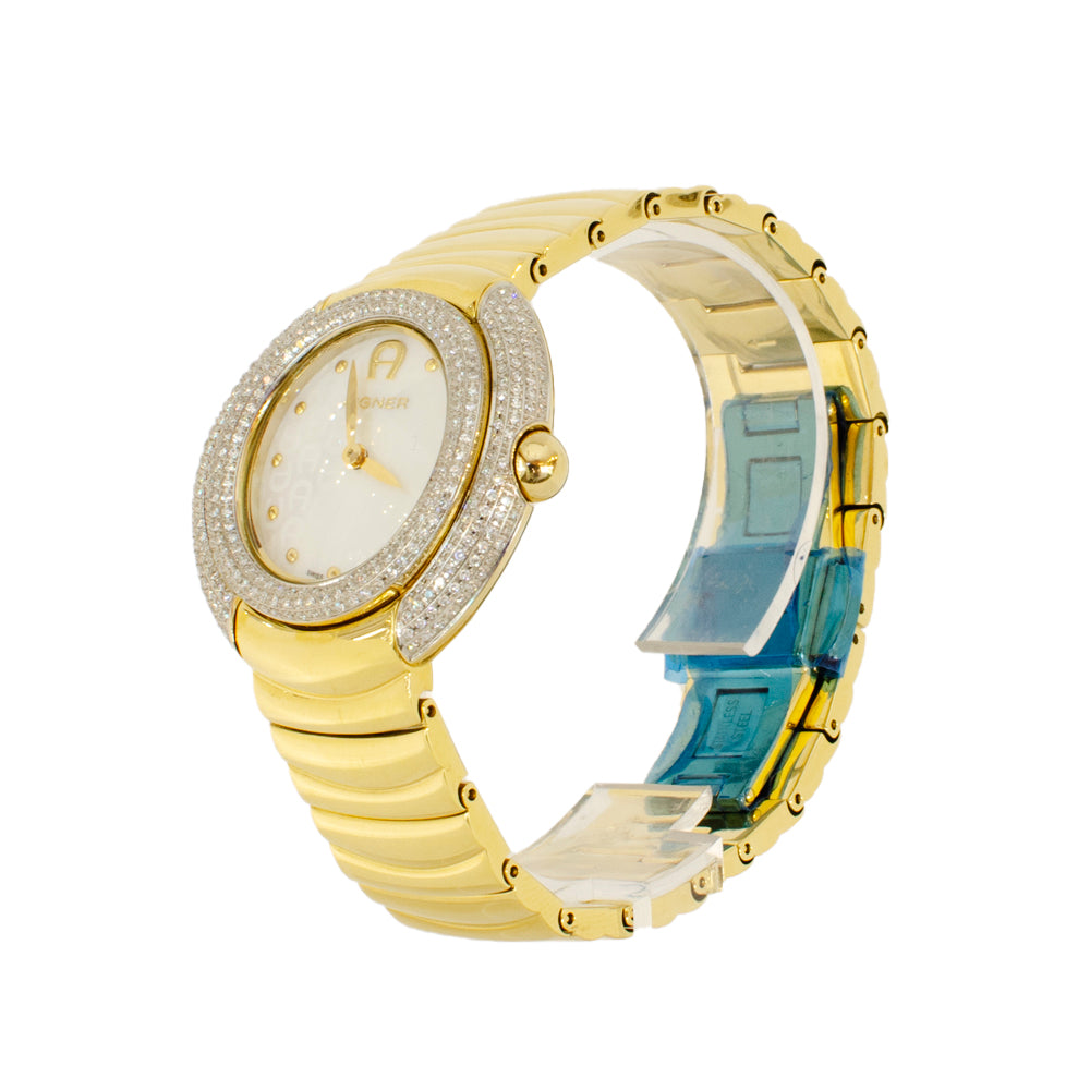 Aigner Pelle-Dia Watch With Mother Of Pearl Dial & Gold Plated Bracelet | Fashion Watches | GCC | Womens | Womens Watches Aigner Pelle-Dia Watch With Mother Of Pearl Dial & Gold Plated Bracelet | Fashion Watches | GCC | Womens | Womens Watches
