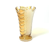 Caesar Crystal Vase With Foot Amber - Blue Salon