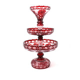 Caesar Crystal Three Level Centerpiece Red - Blue Salon