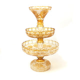 Caesar Crystal Three Level Centerpiece Amber - Blue Salon