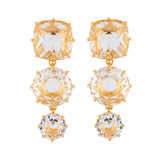 Les Nereides 3 Crystal Stones Earrings