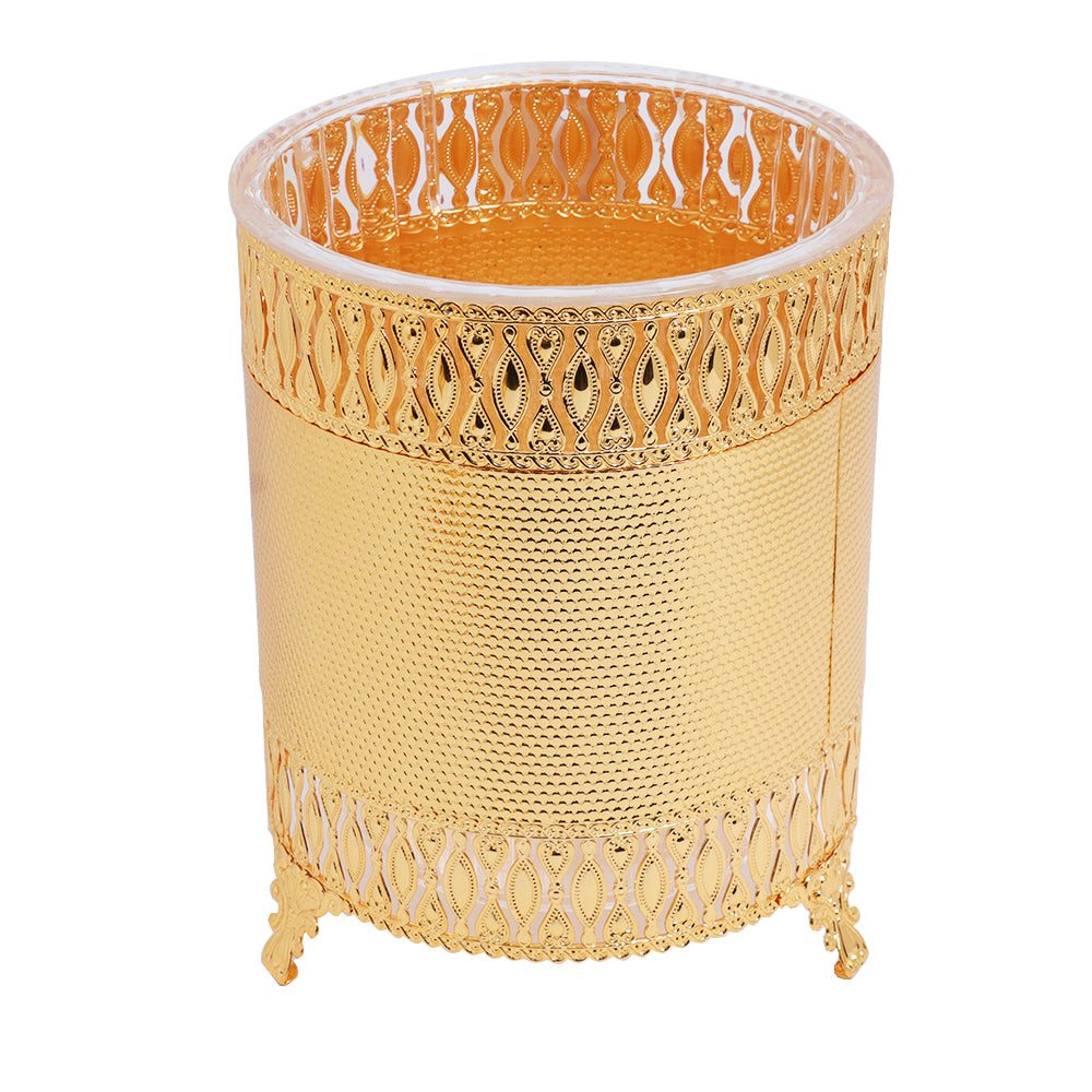 Ever Country Garbage Can With Tissue Box Gold Plated | Accessories Ever Country Garbage Can With Tissue Box Gold Plated | Accessories