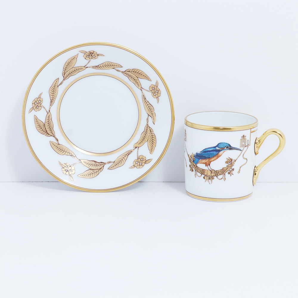 Richard Ginori Impero Voliere Martinpecheur Coffee Cup With Saucer | Drinkware Richard Ginori Impero Voliere Martinpecheur Coffee Cup With Saucer | Drinkware