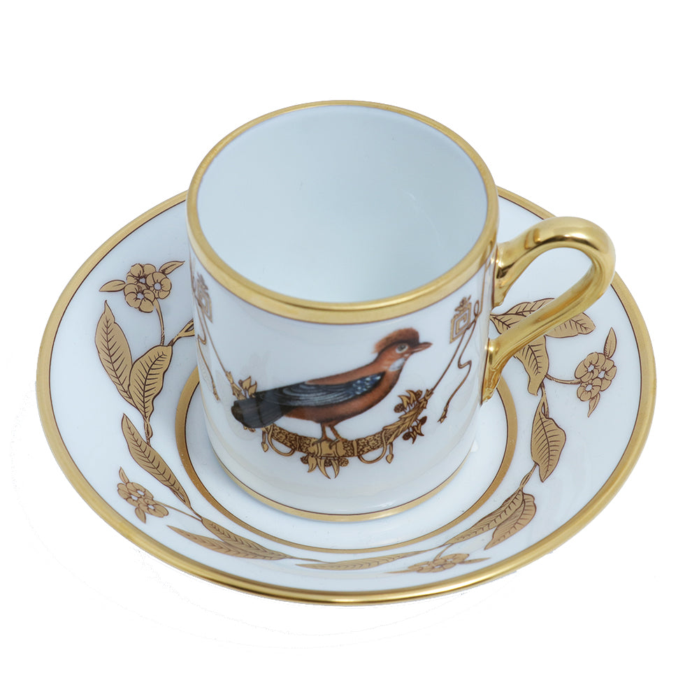 Richard Ginori Impero Voliere Geai Coffee Cup With Saucer