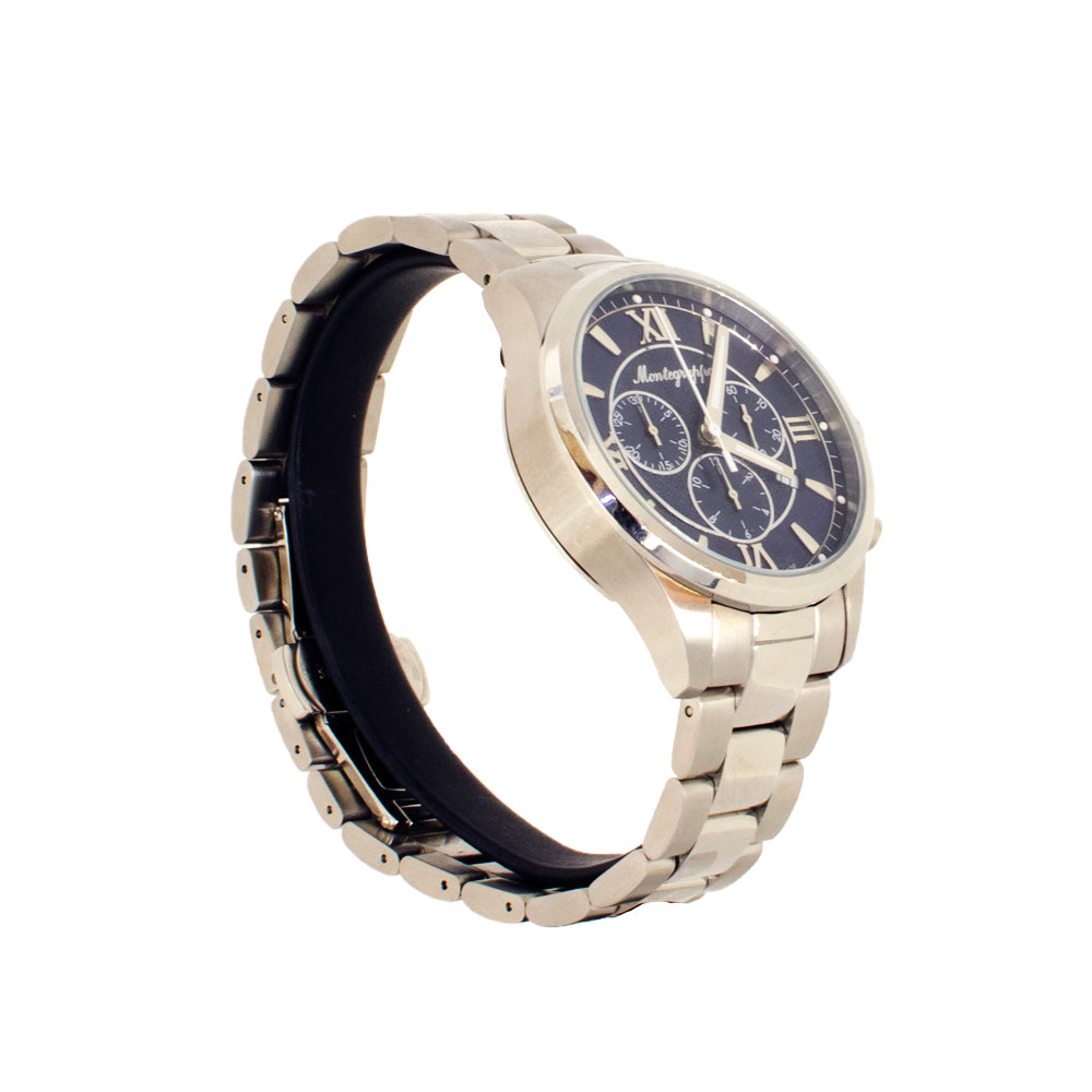 Montegrappa Fortuna Chronograph Steel Blue Dial Watch | Fashion Watches | GCC | Mens | Mens Watches Montegrappa Fortuna Chronograph Steel Blue Dial Watch | Fashion Watches | GCC | Mens | Mens Watches
