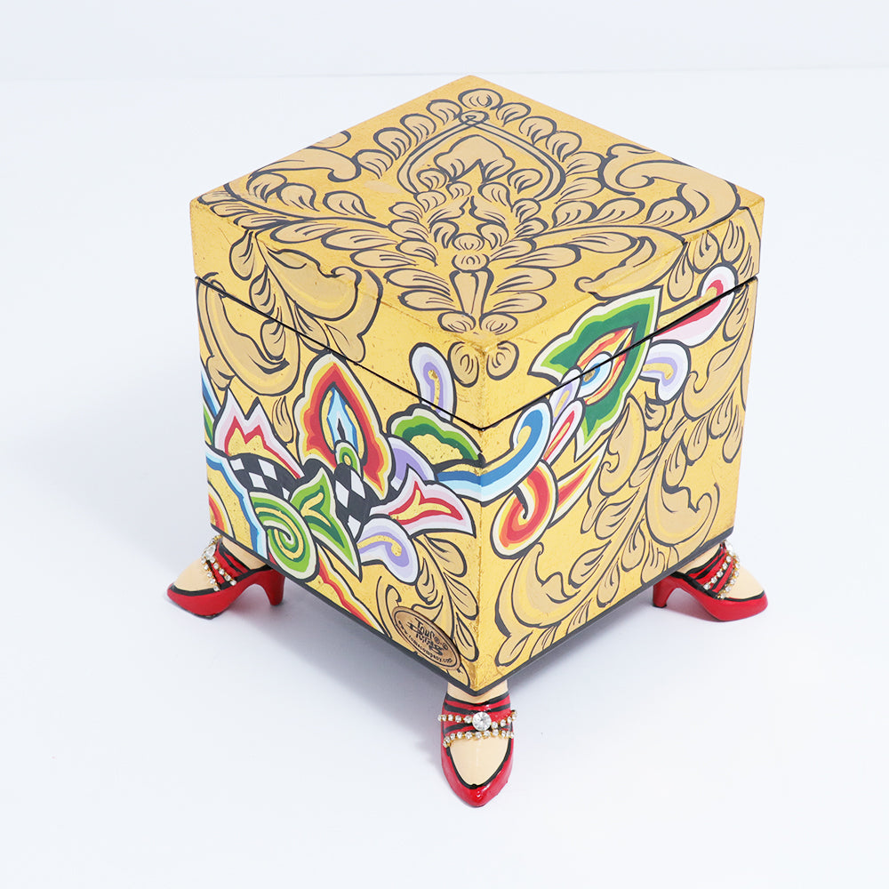 Toms Drag Box Square with Lid Gold | Accessories Toms Drag Box Square with Lid Gold | Accessories