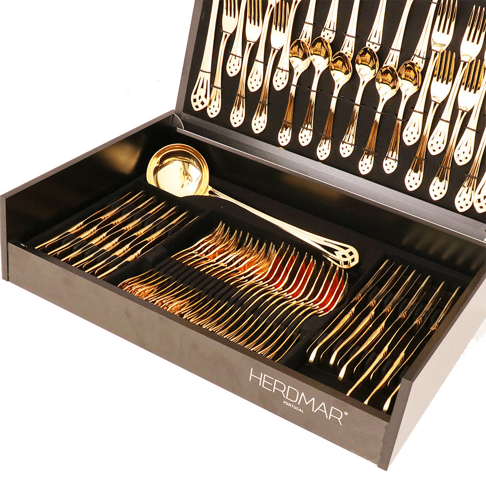 Herdmar Vitral 18/10 Cutlery Set Gold Plated 75 pcs