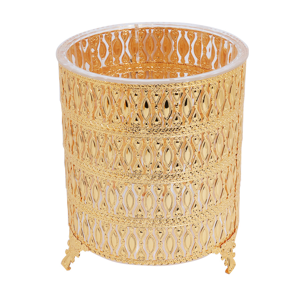 Ever Country Garbage Can With Tissue Box Gold Plated | Accessories Ever Country Garbage Can With Tissue Box Gold Plated | Accessories