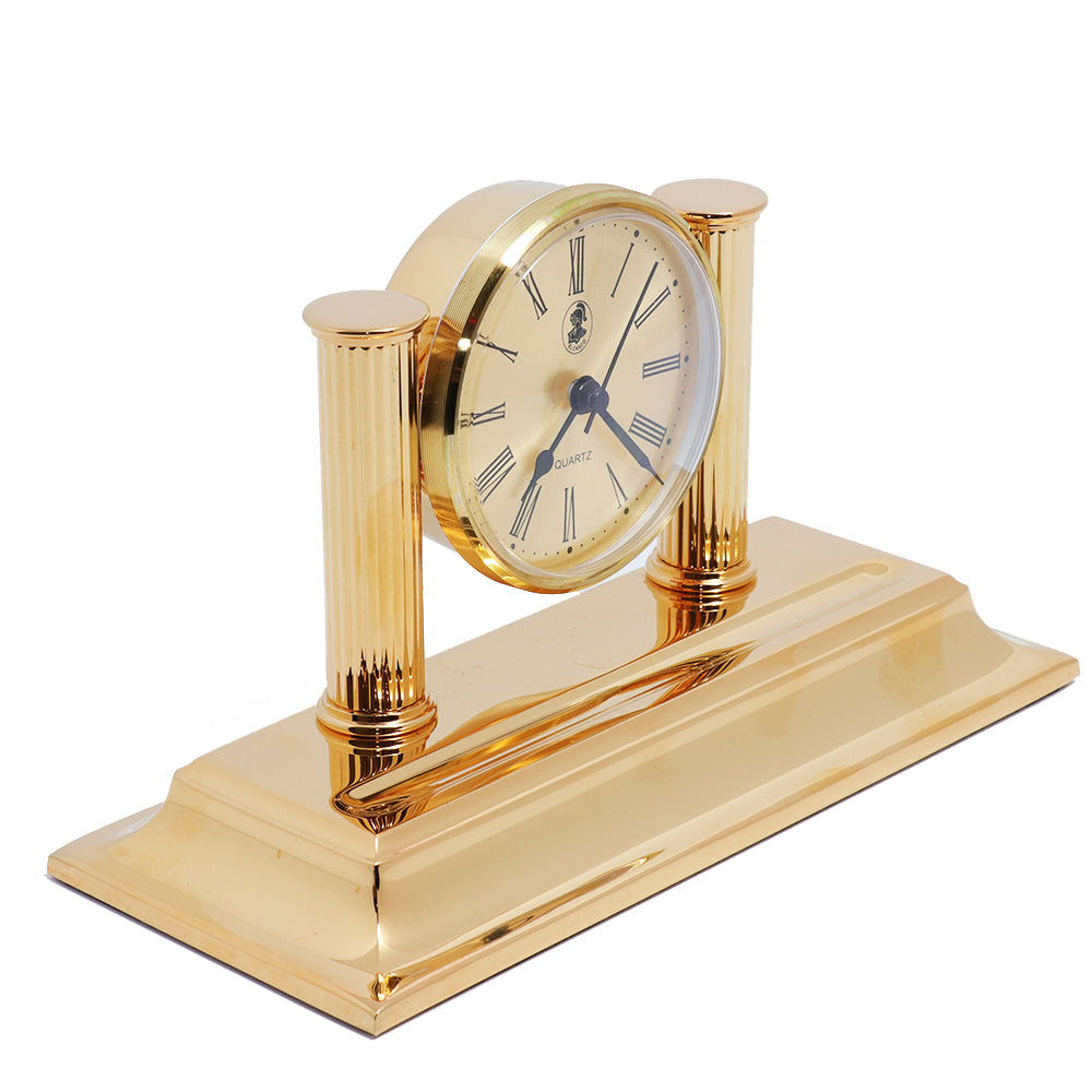El Casco Clock Pen Holder Gold