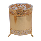 Ever Country Round Garbage Can And Tissue Box Gold Plated