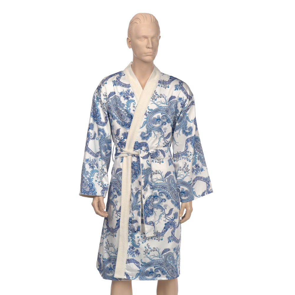 Etro Home Blue Doubled Kimono Bathrobe