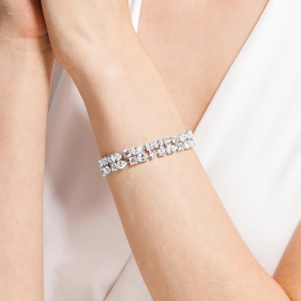 Swarovski tennis deluxe bracelet white rhodium plated Clearance