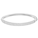 Swarovski Stone Bangle White, Rhodium Plated