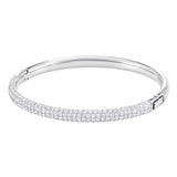 Swarovski Stone Bangle White, Rhodium Plated