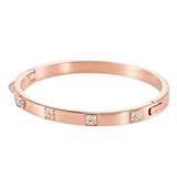 Swarovski Tactic Bangle White, Rose-Gold Tone Plated