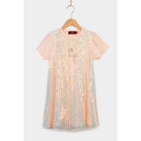 Aigner Kids Girl's Peach Sequin Shimmer Dress