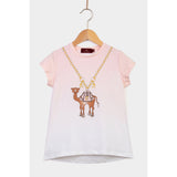 Aigner Kids Girl's Pink Camel Logo T-Shirt