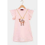 Aigner Kids Girl's Pink Camel Logo Dress