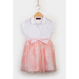 Aigner Kids Girl's White Bow Cotton Dress