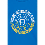 Aigner Kids Boy's Cotton Logo Blue T-Shirt