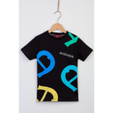 Aigner Kids Boy's T-Shirt & Trousers Black and Beige Set