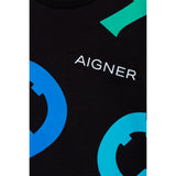 Aigner Kids Boy's T-Shirt & Trousers Black and Beige Set