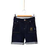 شورت دينم بشعار أزرق داكن للأولاد من Aigner Kids