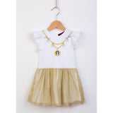 Aigner Kids Baby Girl's White & Gold Dress
