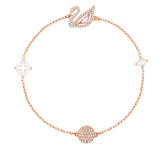 Swarovski Dazzling Swan Bracelet, Multi-Colored, Rose Gold Plating