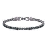 Swarovski Tennis Deluxe Bracelet Gray, Ruthenium Plated