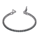 Swarovski Tennis Deluxe Bracelet Gray, Ruthenium Plated