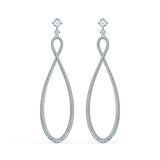 Swarovski Swarovski Infinity Hoop Pierced Earrings White, Rhodium Plated