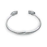 Swarovski Dancing Swan Bangle White, Rhodium Plated