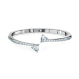Swarovski Attract Soul Heart Bangle White, Rhodium Plated