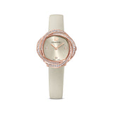 Swarovski Crystal Flower Watch Leather Strap, Red, Rose-Gold Tone Pvd