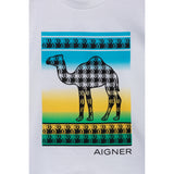 تي شيرت Aigner Kids للأطفال الأولاد باللون الأبيض الساطع