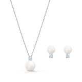 Swarovski Treasure Pearl Set White, Rhodium Plated