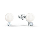 Swarovski Treasure Pearl Set White, Rhodium Plated