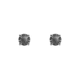 Swarovski Men'S Sleek Stud Pierced Earrings Gray, Ruthenium Plated