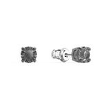 Swarovski Men'S Sleek Stud Pierced Earrings Gray, Ruthenium Plated