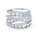 Swarovski Twist Wrap Ring White, Rhodium Plated Size:60