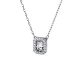 Swarovski Millenia Necklace Square Swarovski Zirconia, White, Rhodium Plated