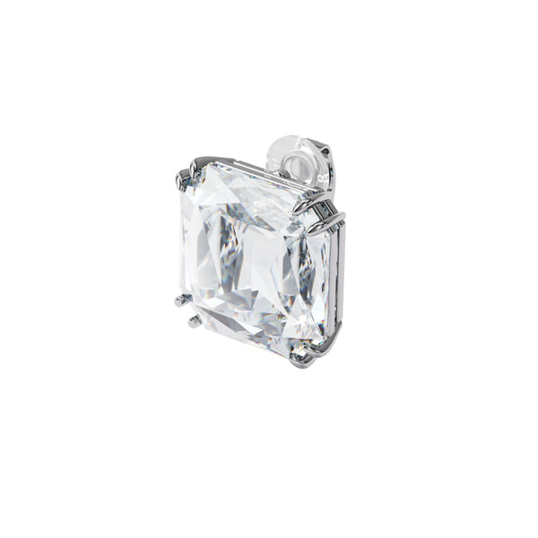 Swarovski Mesmera Earring, Square Cut Crystal, White, Rhodium Plated ...
