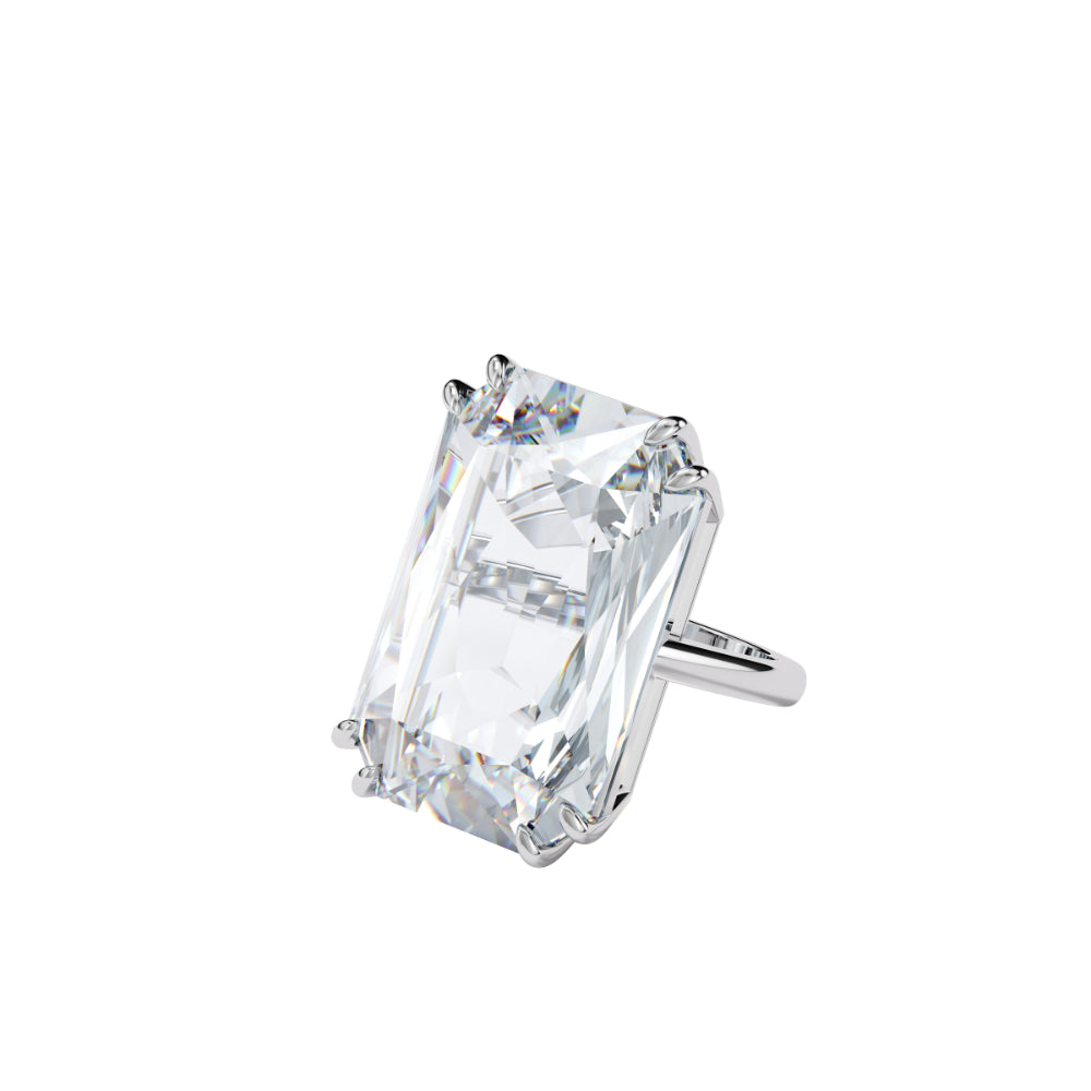 Swarovski Mesmera Cocktail Ring Oversized Crystal, White, Rhodium Plat ...