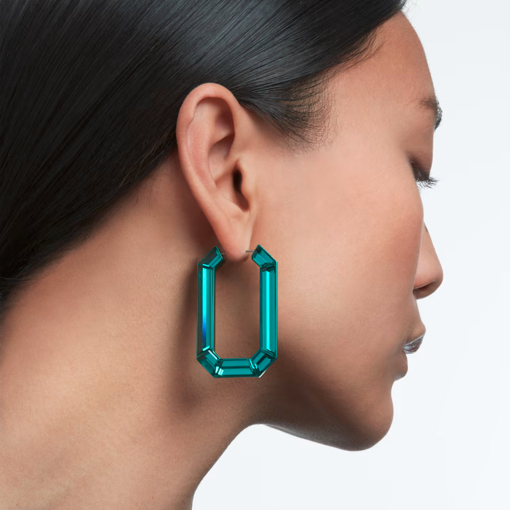 Swarovski Lucent Hoop Earrings Green Rhodium plated | Earrings | Fashion Jewellery | New Prices | Women Earrings | Womens Swarovski Lucent Hoop Earrings Green Rhodium plated | Earrings | Fashion Jewellery | New Prices | Women Earrings | Womens